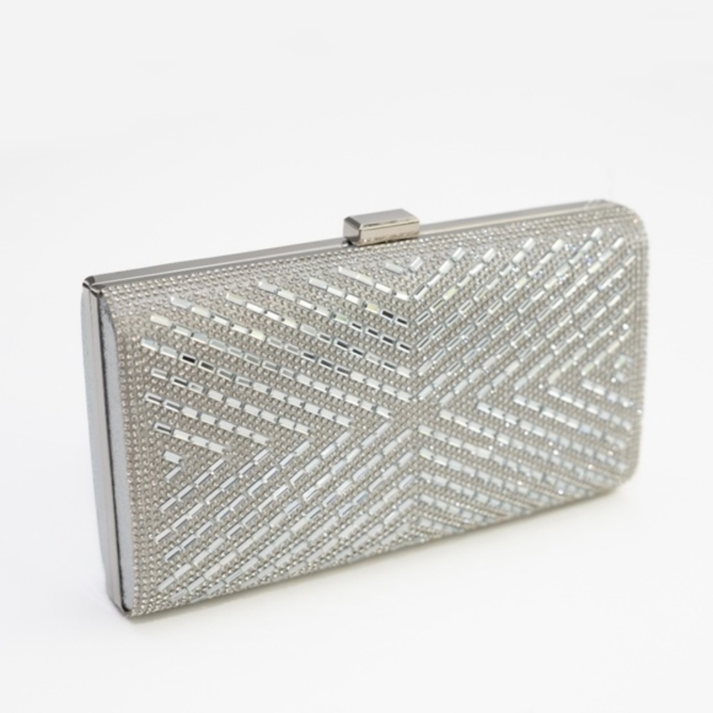 SILVER Rhinestone Evening Bag